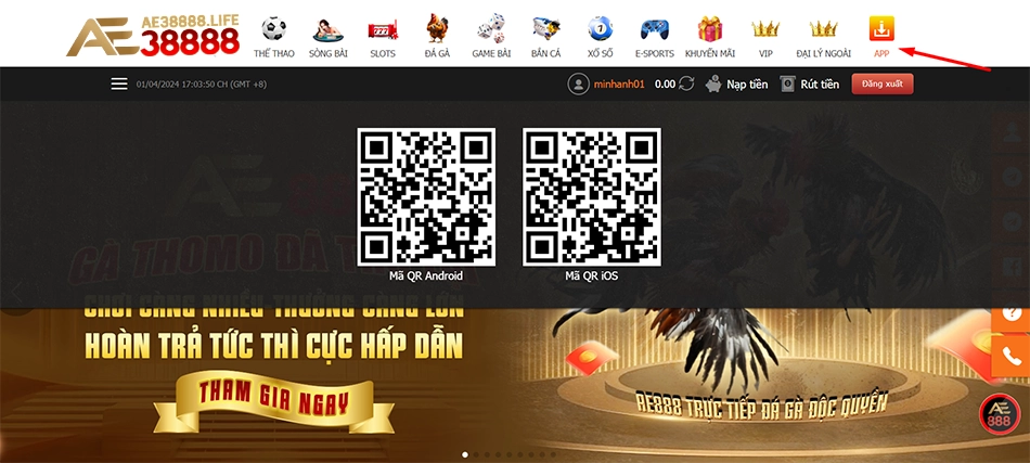 cách Hướng dẫn tải app AE38888 trên thiết bị di động